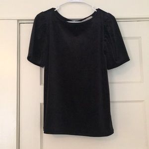 Loft black velvet top